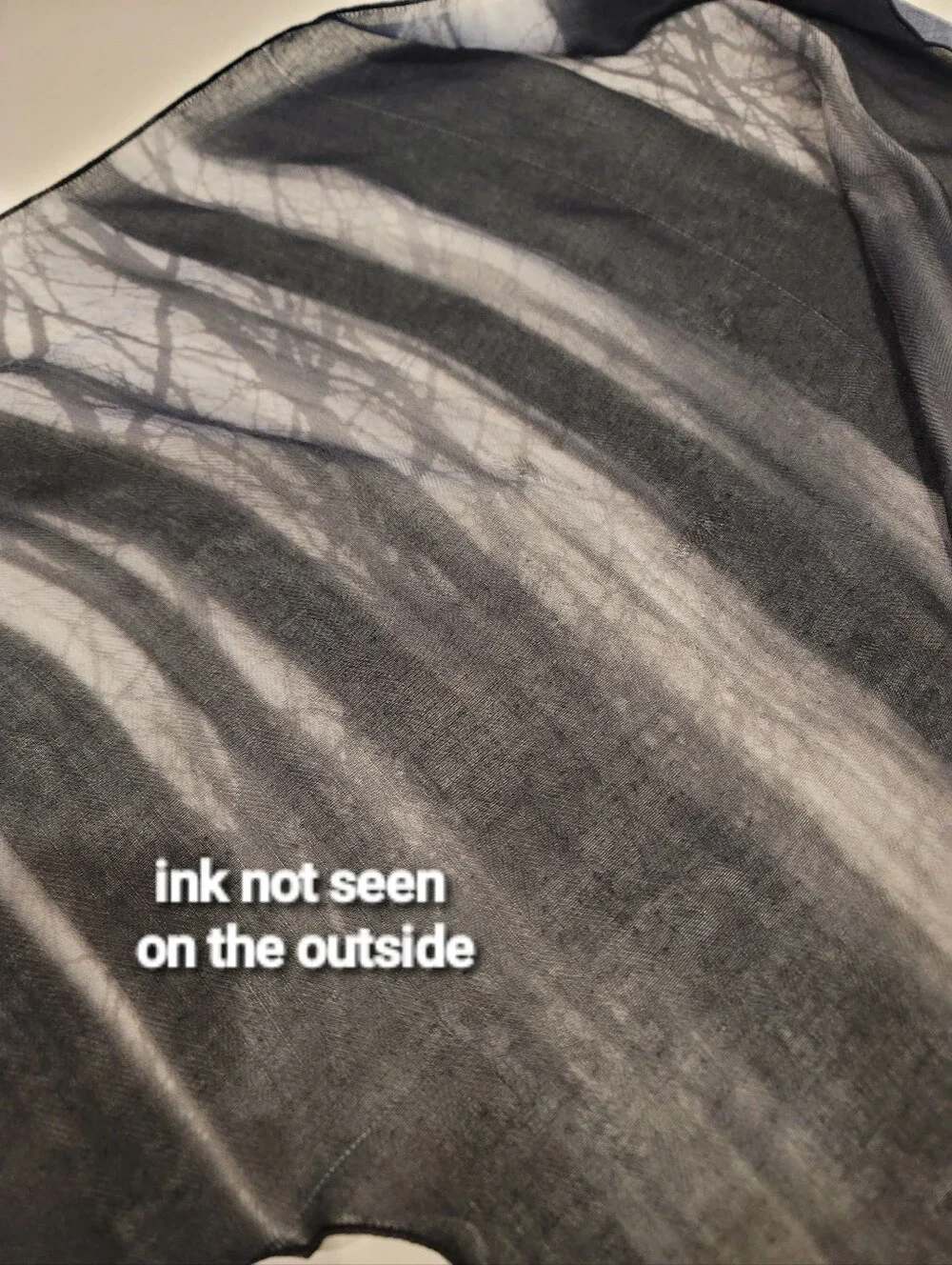 By Design Lightweight Black & Gray Picture To Fabric Sheer Wrap Vest OS